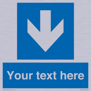 Custom Directional signage blue down arrow 